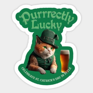 St Patrick's day lucky cat Sticker